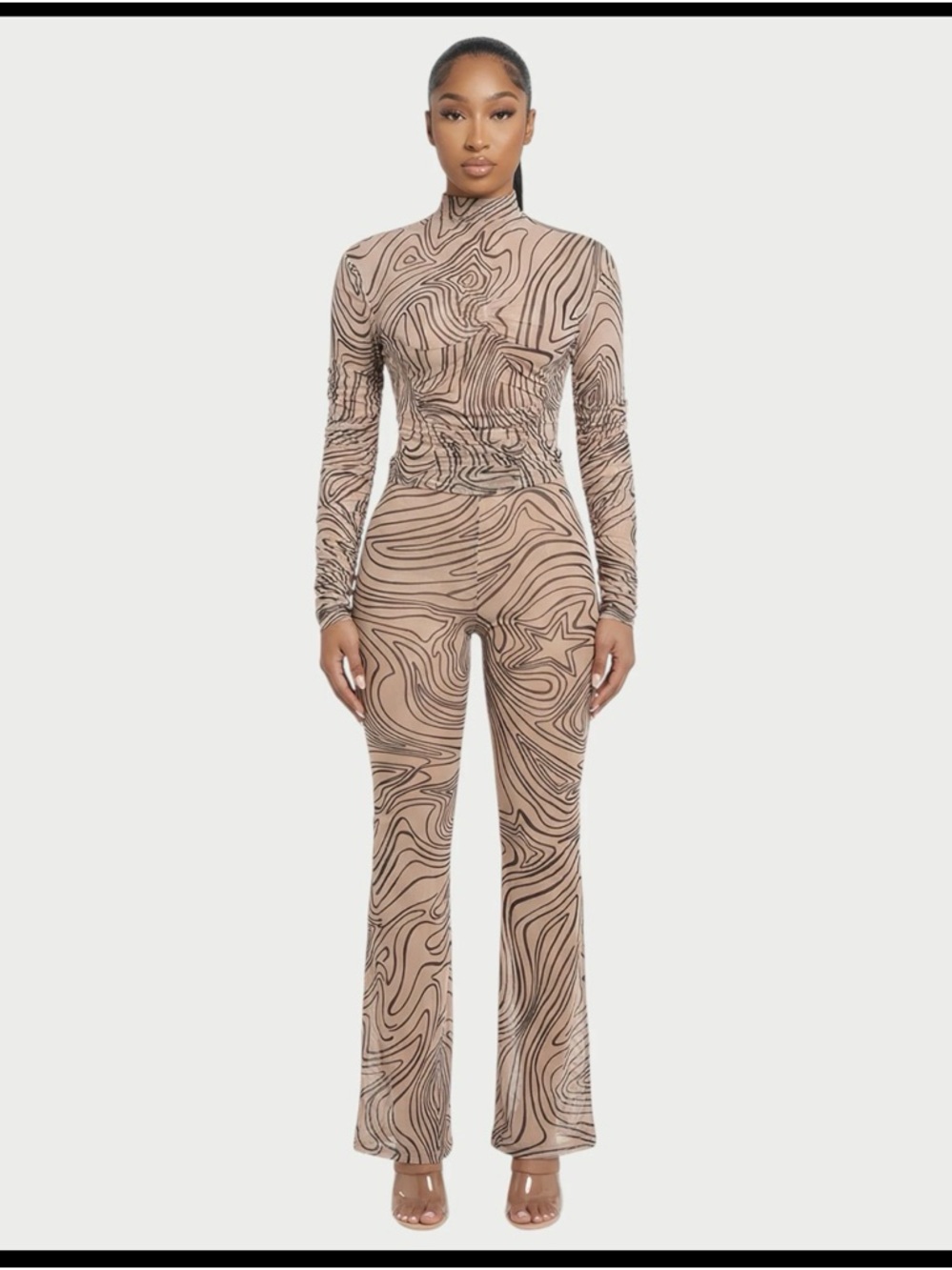 RILA Mesh Top & Flared Pants Set